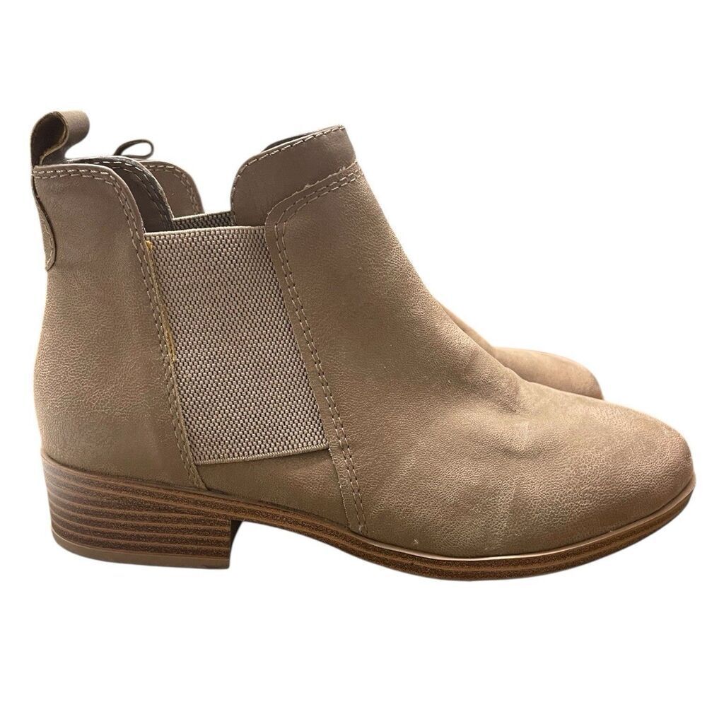 MIA Tan Ankle Boots Women Size 6 Low Heel Casual Comfort Booties - Picture 2 of 6
